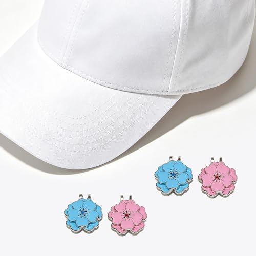 6 Pcs Magnetic Golf Ball Marker with Hat Clip Set, Flower Shape Strong Magnet Golf Markers, Golf Bag Cap Accessories for Men Women Golfers, Ideal Gift for Golf Enthusiasts