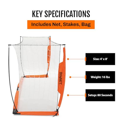 Bownet Portable Soccer Goal – Folding Pop Up Soccer Goal Net for Backyard Training & Practice, Durable Steel Frame, Easy Setup, Carry Bag Included - size: 4 x 8 ft
