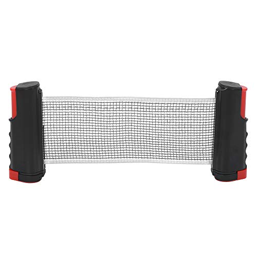 LIZEALUCKY Table Tennis Net Rack Portable Telescopic Adjustable for Pong Players - color: Wavy edge black and red