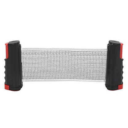 LIZEALUCKY Table Tennis Net Rack Portable Telescopic Adjustable for Pong Players - color: Wavy edge black and red