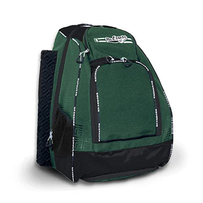 No Errors Sports RBP Rookie Baseball and Softball Backpack - Youth Baseball and Softball Bat Bag with Fence Hooks - Baseball and Softball Equipment Bag for Kids - color: Green