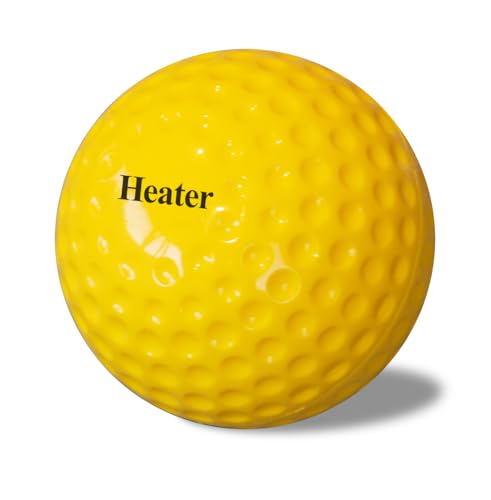 Heater Yellow Dimpled Baseballs, 1 Dozen, Polyurethane Material, Optic Yellow Color, for Use in Real Baseball Pitching Machines