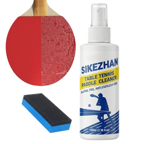 Table Tennis Paddle Cleaner Spray, Effective Dirt and Dust Removal, 100ml, Pïng Pong Paddle Cleaner, Stain Removal Liquid, Enhances Spin and Control, for Home, Gym, Or Tournament Use