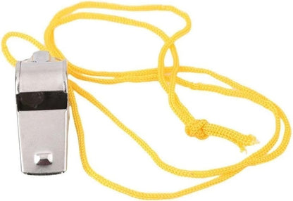 2Pcs Silver Whistle with Lanyard Outdoor Tools Referee Metal Whistle Training School Football Soccer Rugby Sport Loud Coach Referee Whistle
