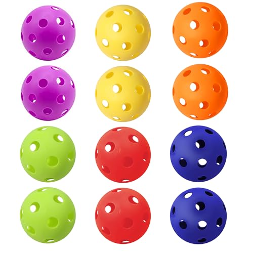 GSE Games & Sports Expert Practice Baseballs, Plastic Baseballs Training, Hollow Airflow Softballs for Pitching, Batting, Catching for All Skill Levels (Several Styles Available) - color: Multicolors, style: 12-PACK