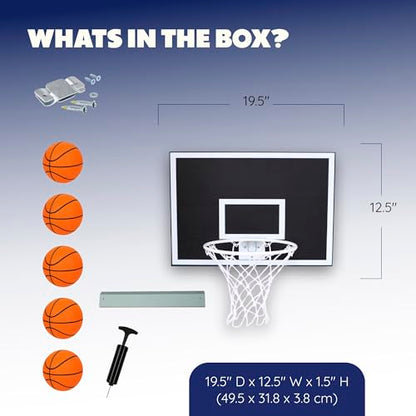 MVP Mini Indoor Basketball Hoop & Ball Set in Solid red Cedar Made in USA. Unique Over The Door or Wall Option 5 Mini Basketballs for Indoor Fun.