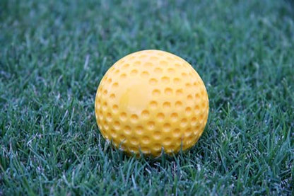 Heater Yellow Dimpled Baseballs, 1 Dozen, Polyurethane Material, Optic Yellow Color, for Use in Real Baseball Pitching Machines