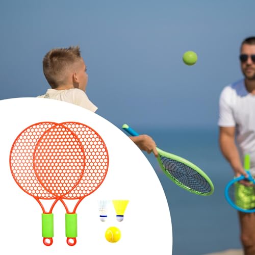 Tennis Racket for Children's Badminton Tennis Set with Ball and Shuttlecock Racket Training Tennis Racquet for Play Girls, Orange