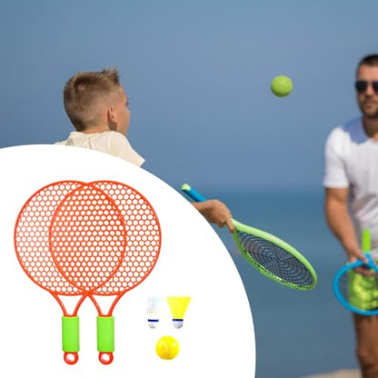 Tennis Racket for Children's Badminton Tennis Set with Ball and Shuttlecock Racket Training Tennis Racquet for Play Girls, Orange