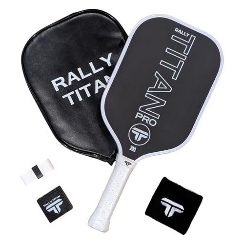 Titan Pro 16 MM Pickleball Paddle | Titan Pro & Power Collection | Thermofomed | Foam Injected Walls | T700 Toray Textured Carbon Fiber Surface | USAPA Approved | Single Rally Titan Paddle in a Box