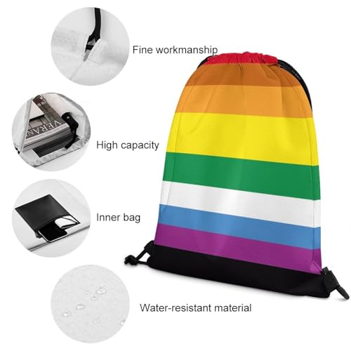 Beam Bag Large Capacity Drawstring Backpack for Volleyball Baseball Sports Workout Gear Travel Men Women, Lgbt Pride Gay Homosexual Lesbian Bisexual Bags - color: Picture (350)