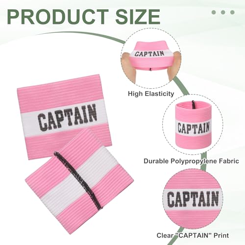 Captain Armbands, Soccer Captain Armband Elastic Adjustable Leader Band Team Sport Bands - color: Pink, size: 8.3"