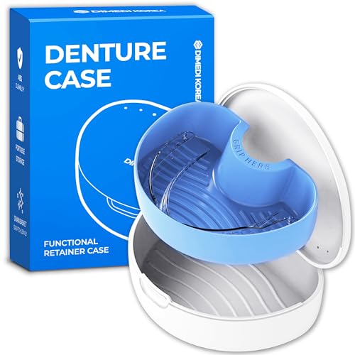 Denture storage case – Hygienic & Protective Denture Bath Cup – Travel-Friendly Orthodontic Dental Retainer Container, Portable, Secure for Invisalign, Mouth guards, Braces – Easy to Use