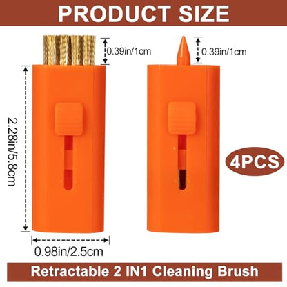 PAGOW 4 Pack Retractable Golf Club Cleaner Brush, Portable Double-Sided Golf Club Brush Groove Cleaner-Multicolor - color: Orange