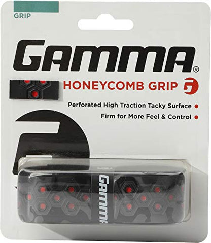Gamma Sports, Tennis Honeycomb Replacement Grip, Firm Feel, Moisture Wicking Surface, Durable, Mulitple Colors, Racket, Racquet Grip, High Traction Surface, Versatile - color: Red