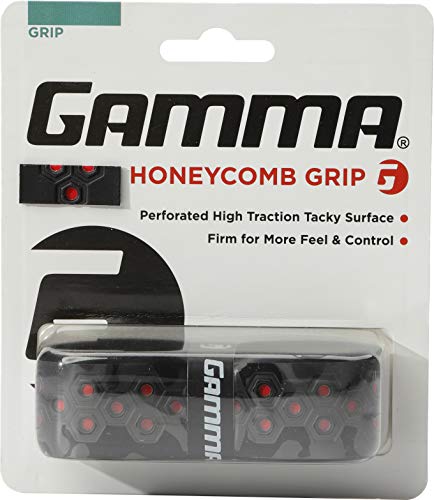Gamma Sports, Tennis Honeycomb Replacement Grip, Firm Feel, Moisture Wicking Surface, Durable, Mulitple Colors, Racket, Racquet Grip, High Traction Surface, Versatile - color: Red