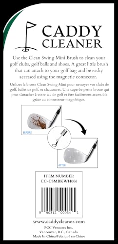 Clean Swing Mini Brush – Golf Club Cleaner with Magnetic Clip, Dual-Sided Brush | Golf Accessories for Men, Best Golf Gift | Caddy Cleaner - color: Eagle White