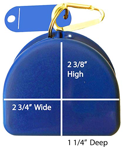 Soccer Mouth Guard case, Mouthguard case, Retainer Case - Soccer Power Ball - color: Blue
