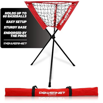 PowerNet Baseball Softball Portable Ball Caddy, Holds Bucket of Baseballs, Softballs, Tennis Balls, Use During Batting Practice Training and Drills