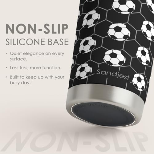 SANDJEST Soccer Stainless Steel Tumbler 20oz, Insulated Travel Coffee Cup, Sport Tumblers Gifts for Soccer Lovers, Men Women, Coach, Birthday, Christmas - color: Soccer 1