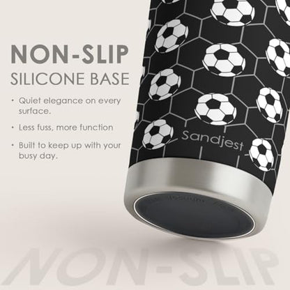 SANDJEST Soccer Stainless Steel Tumbler 20oz, Insulated Travel Coffee Cup, Sport Tumblers Gifts for Soccer Lovers, Men Women, Coach, Birthday, Christmas - color: Soccer 1