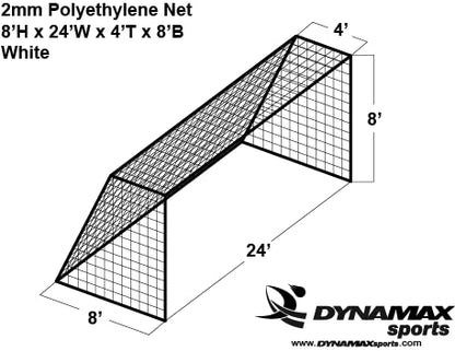 Dynamax Sports Tournament Soccer Goal Net, 8'h x 24'w x 4'T x 8'D