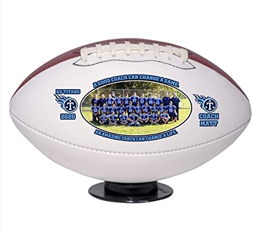 Personalized Custom Full 12 Inch Football | Regulation Size | Customized Trophy for Coach, Dad, Any Fan - style: Full Size Football with Base