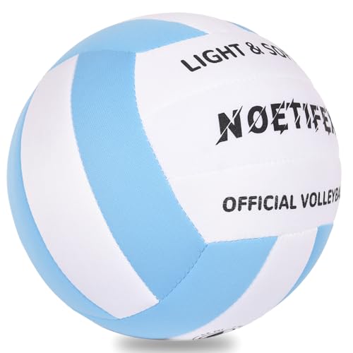 Soft Indoor Volleyball, Ultra Soft Fabric Lightweight Volleyball for Safe & Quiet Practice, Ideal for Kids Youth Beginners Indoor Home Yard Training Games (Deflated)