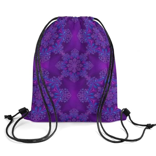 Beam Backpack Drawstring Sack Large Capacity for Soccer Basketball Sports Equipment Travel Men Women, New Purple Tie Dye Psychedelic Trippy Art Bags - color: Picture (514)