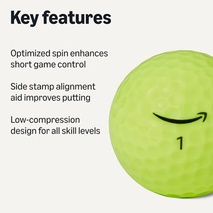 Amazon Basics Core Soft Golf Balls - color: Yellow, style: 12-Pack
