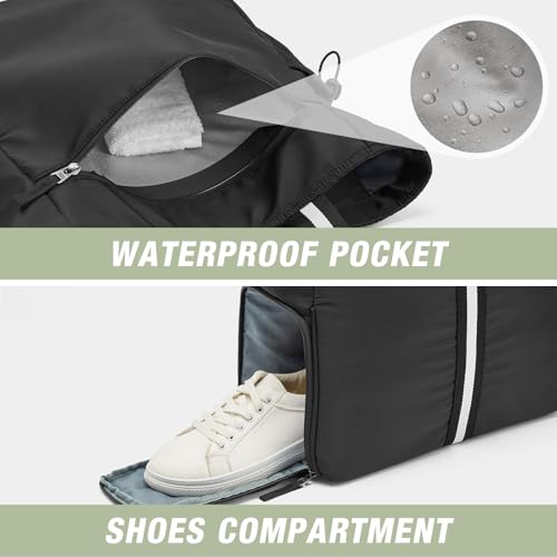 G4Free Pickleball Bag, Pickleball Tote Bag for Women Men, External Ball Bag with Shoe Compartment & Paddle Cover Pocket - color: Black
