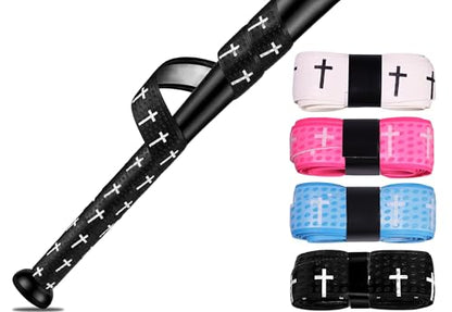 4 Pcs Cross Baseball Bat Grip Tapes, 1.5mm, Precut and Full Adhesive Softball Grip Tape,Non-Slip Baseball Bat Wrap, for Multi-Sport Handles - color: Colorful