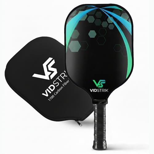 T700 Raw Carbon Fiber Pickleball Paddle - USAPA Standard 16mm Polypropylene Honeycomb Core - Elongated Handle Lightweight Pickle Ball Racket for Spin, Control & Power - Men & Women