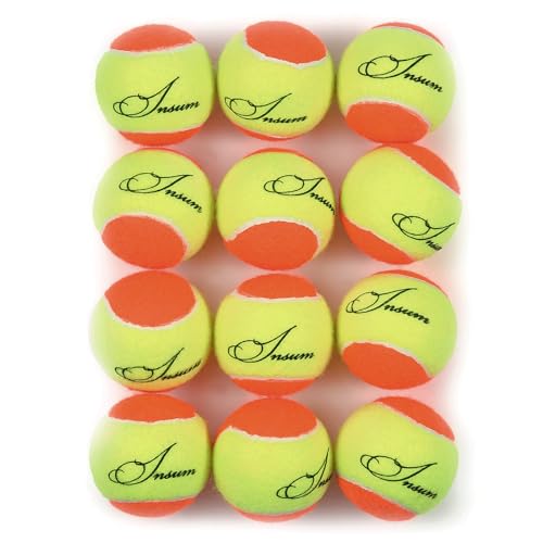 INSUM Tennis Balls, Low Pressureless Tennis Balls for Beginners, Made of Premium Durable Felt, Idea for Little Beginner Practice - color: 60Ft (50% Slower Speeds)