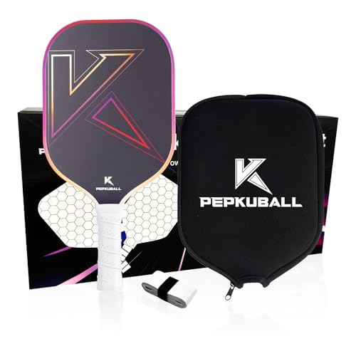 Premium Pickleball Paddles Set Fiberglass Carbon Fiber Pickleball Paddle Lightweight for Outdoor Indoor Use with Rackets for Men Women and All Ages - color: WB06-PURPLE