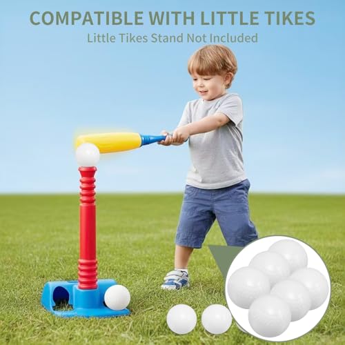 T-Ball Replacement Balls Compatible with Little Tikes TotSports - 6PCS 2.7"(7cm) Plastic T Balls, Compatible with Little Tikes Accessories