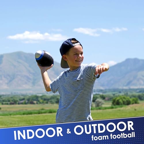 BOSS Foam Football - Toddler Junior Football for Kids - Each Quality Kids Football is 9” – Soft, Small Football Youth - color: Blue