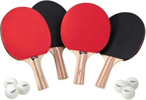 Viper Table Tennis Four Racket Set with 30 Table Tennis Balls