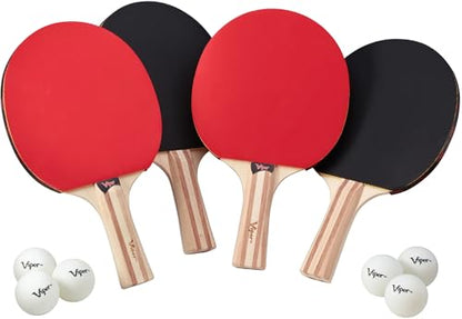Viper Table Tennis Four Racket Set with 30 Table Tennis Balls