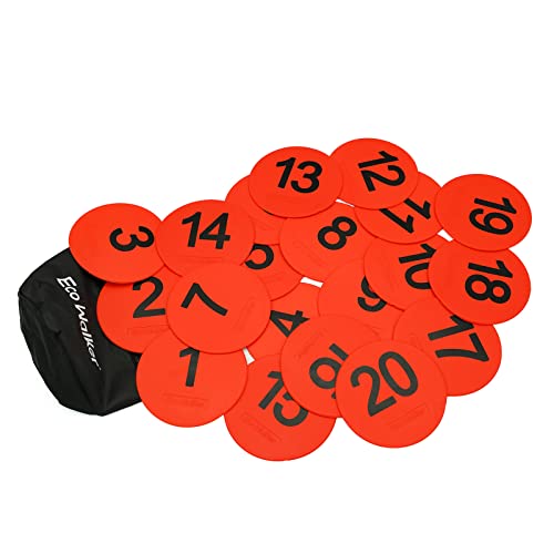 4inch Mini Floor Spot Markers for Classroom Preschool and Kindergarten (Set of 20pcs) (Red number 1-20) - color: Red number 1-20