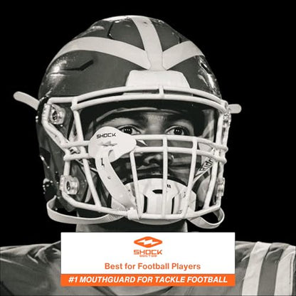 Shock Doctor Bolt Lipguard, Adult Mouth Guard Football with Strap. Mouthguard One Size Fits All - color: Dark Green