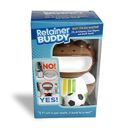Retainer Buddy Soccer Player - Sanitary Orthodontic Storage for Retainers Clear Aligners and Mouth Guards - A Clean Stylish Case Alternative