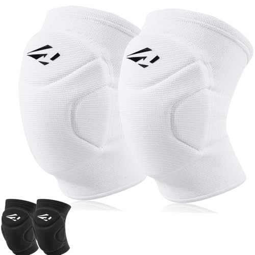 Rawxy Volleyball Knee Pads with High Shock Absorbing Cushion,Adult Junior Youth Men &Women Boy Girls Gift (white, Middle and Large) - color: white, size: Medium/Large