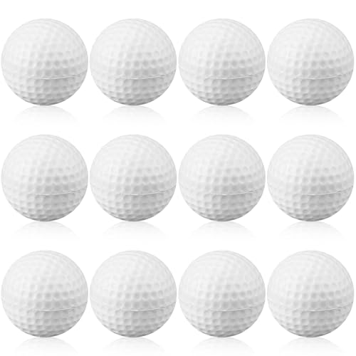 12 Pcs Foam Golf Practice Balls Soft Foam Balls for Golf Practice Realistic Feel and Flight Sport Training - color: White