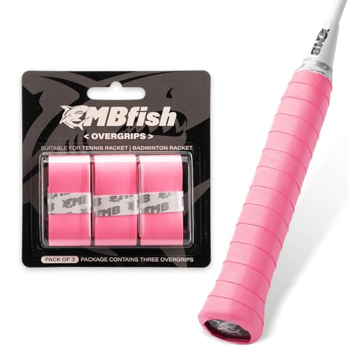 Tennis Racket Grip Tape 3 Pack, Racket Grips Soft Racquet Overgrips for Tennis, Pickleball and Badminton - Anti-Slip and Absorbent Tennis Grip Tape Set - color: Pure Peach Pink