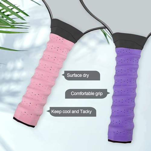 6Pcs Pickleball Paddle Grip Tape, Pickleball Anti-Slip Perforated Super Absorbent Pickleball Overgrip Handle Replacement Wrap for Pickleball Paddle