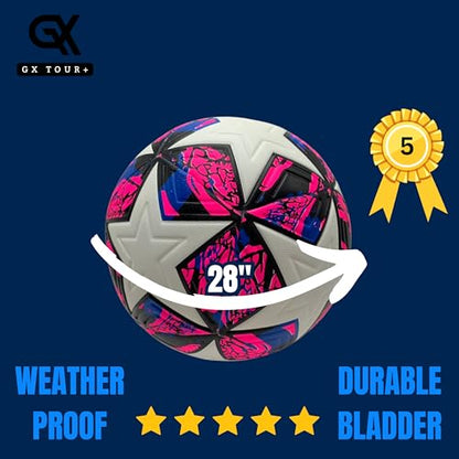 Soccer Ball Size 4. GX Soccer Champions Soccer Ball. Professional Grade PU Durable Material. - size: Size 5