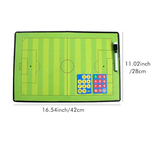 Football Tactic Board, Soccer Coaching Marker Board with Magnets, 2pcs Whiteboard Marker, Eraser