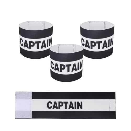 Captain Armbands Soccer, Adjustable Leader Football Arm Bands Breathable Soccer Captain Armband Sport Accessory - color: Black