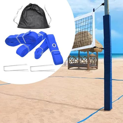 Vaveren Beach Volleyball Lines Court Marker Workout with Drawstring Bag Lines Marker for Outdoor Sports Beach Sand Grassland Training